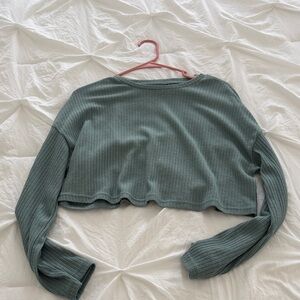 Light Green Cropped Sweater